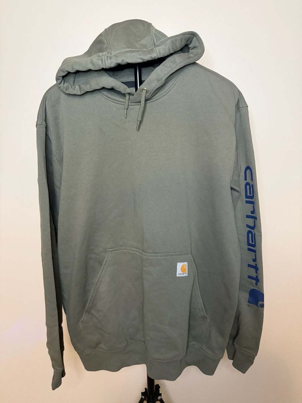 Carhartt Midweight Signature Sleeve Hooded Sweatshirt Green Men's Size L
